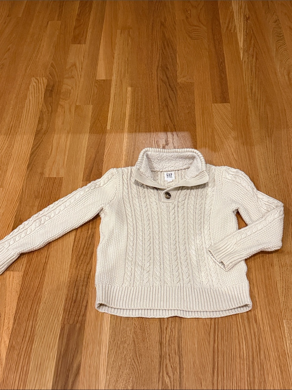 GAP Cream Cable-Knit Mock Neck Sweater for Kids size 6/7